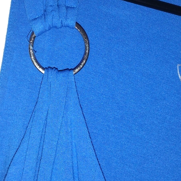 INC International Concepts Mermaid Blue V Neck Sundress w Silver Accents 0X - Picture 2 of 5